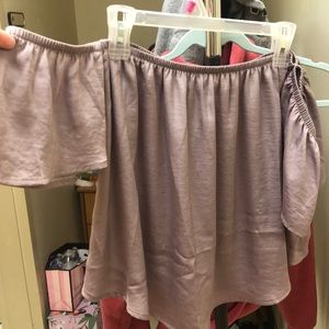 American Eagle off the shoulder silk top